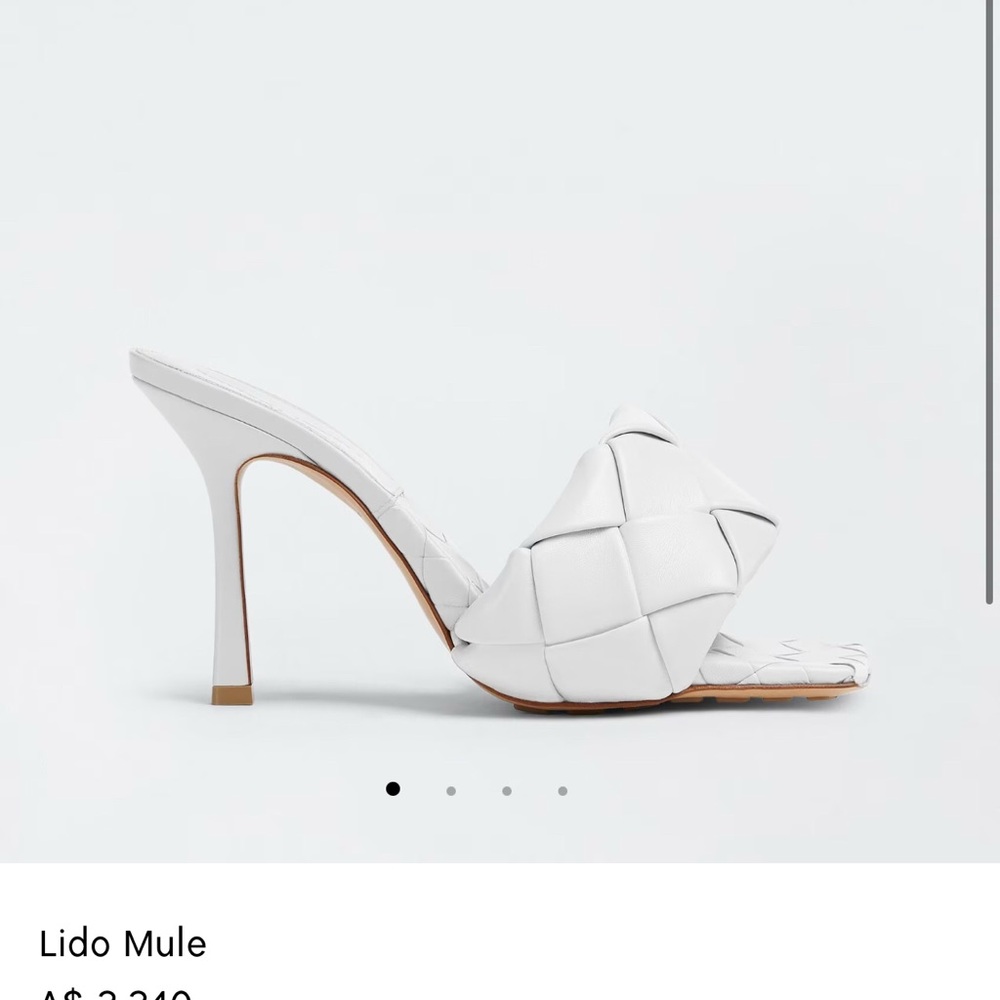 Bottega Veneta White Leather Mules